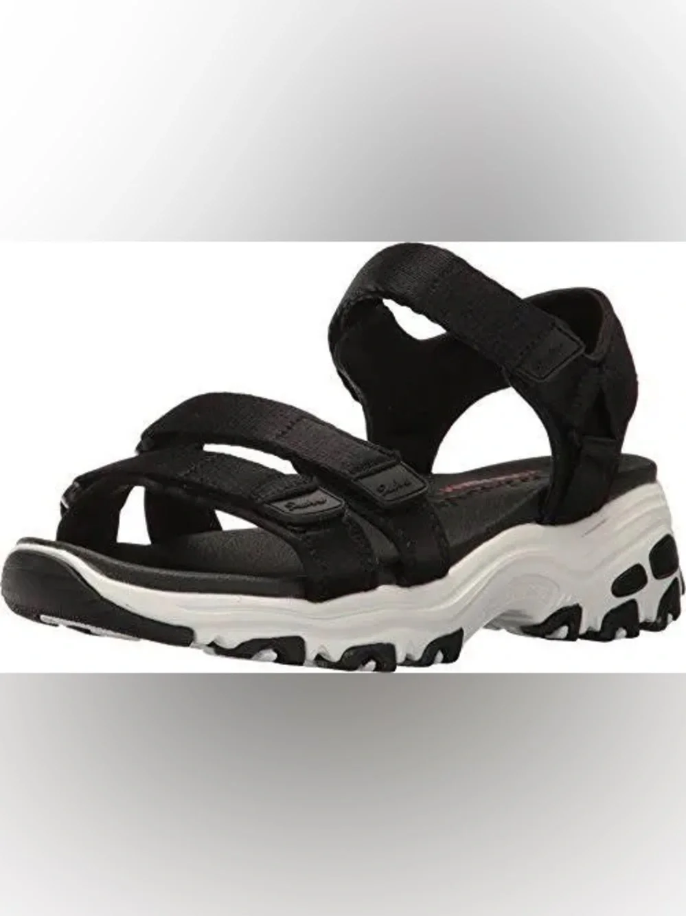 Skechers D Lites size 9 Fresh Catch Yoga Foam Sandals in White Black platform